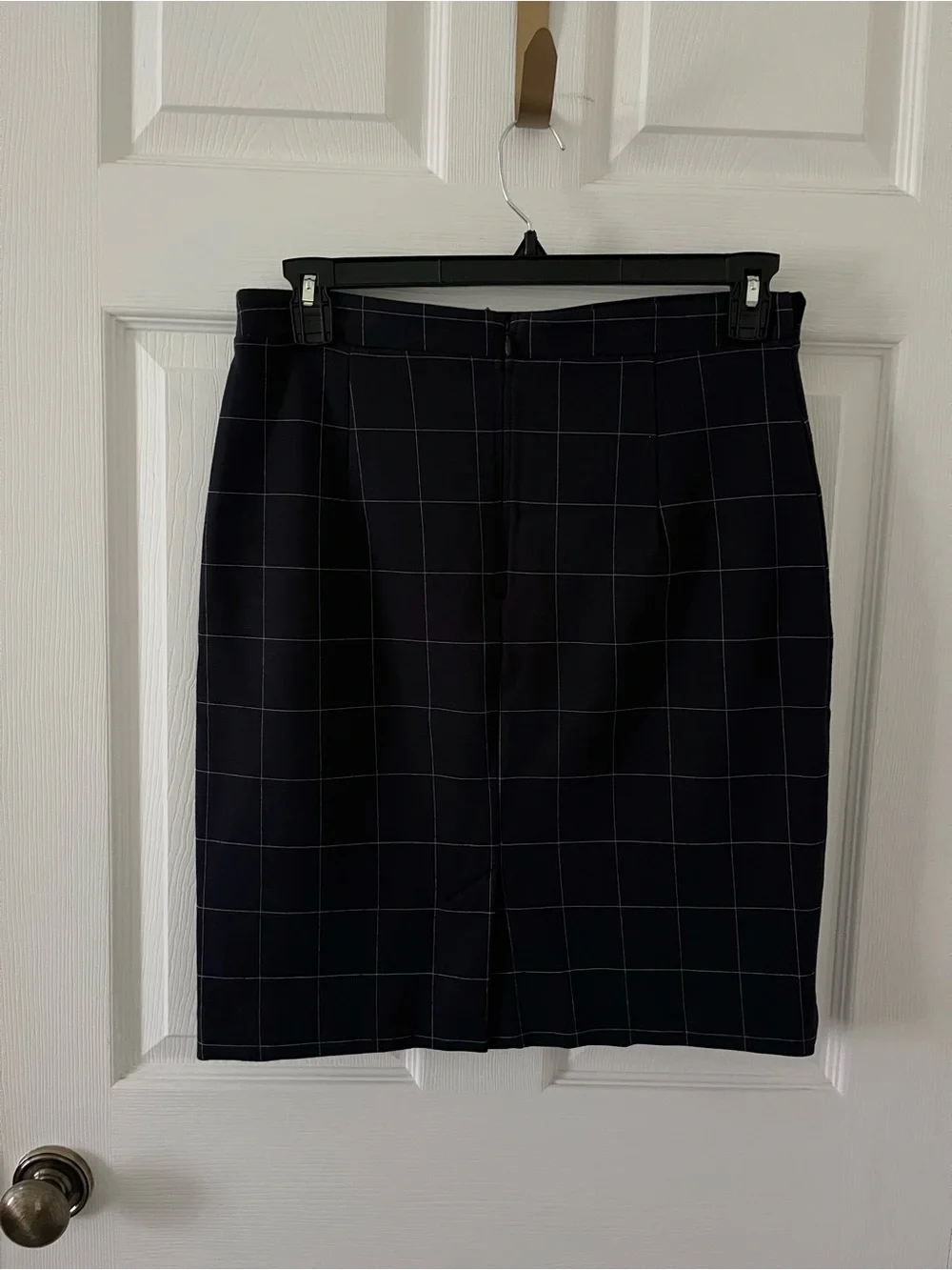 Banana Republic Navy Windowpane Pencil Skirt